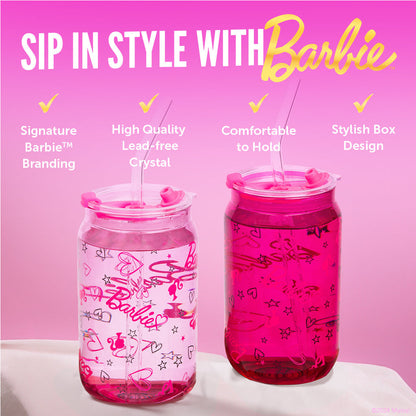 Barbie™ X Dragon Glassware® Love Out Loud Drinking Glasses - Bộ 2 Ly Thủy Tinh Cao Cấp Chính Hãng