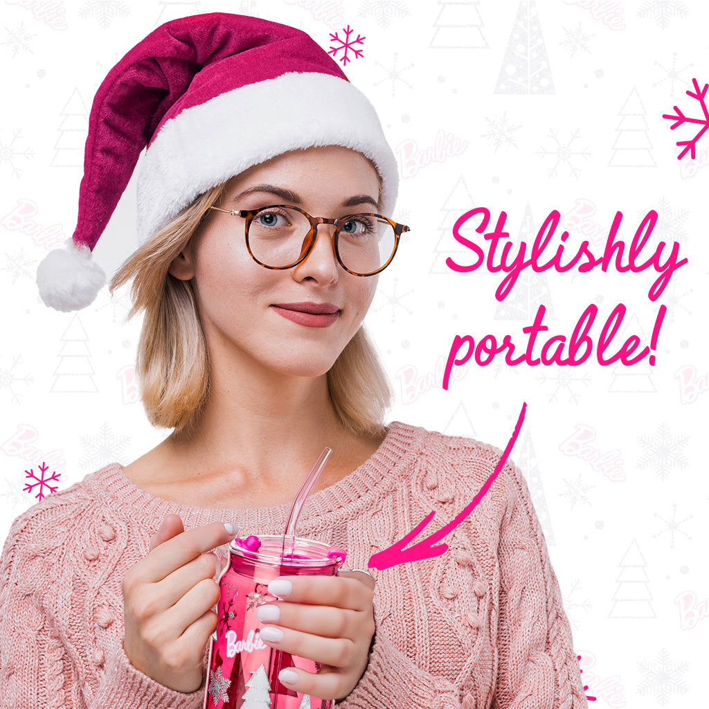 Barbie™ Christmas Drinking Glasses - 20 Oz - Bộ 2 Ly Thủy Tinh Giáng Sinh Cao Cấp Dragon Glassware