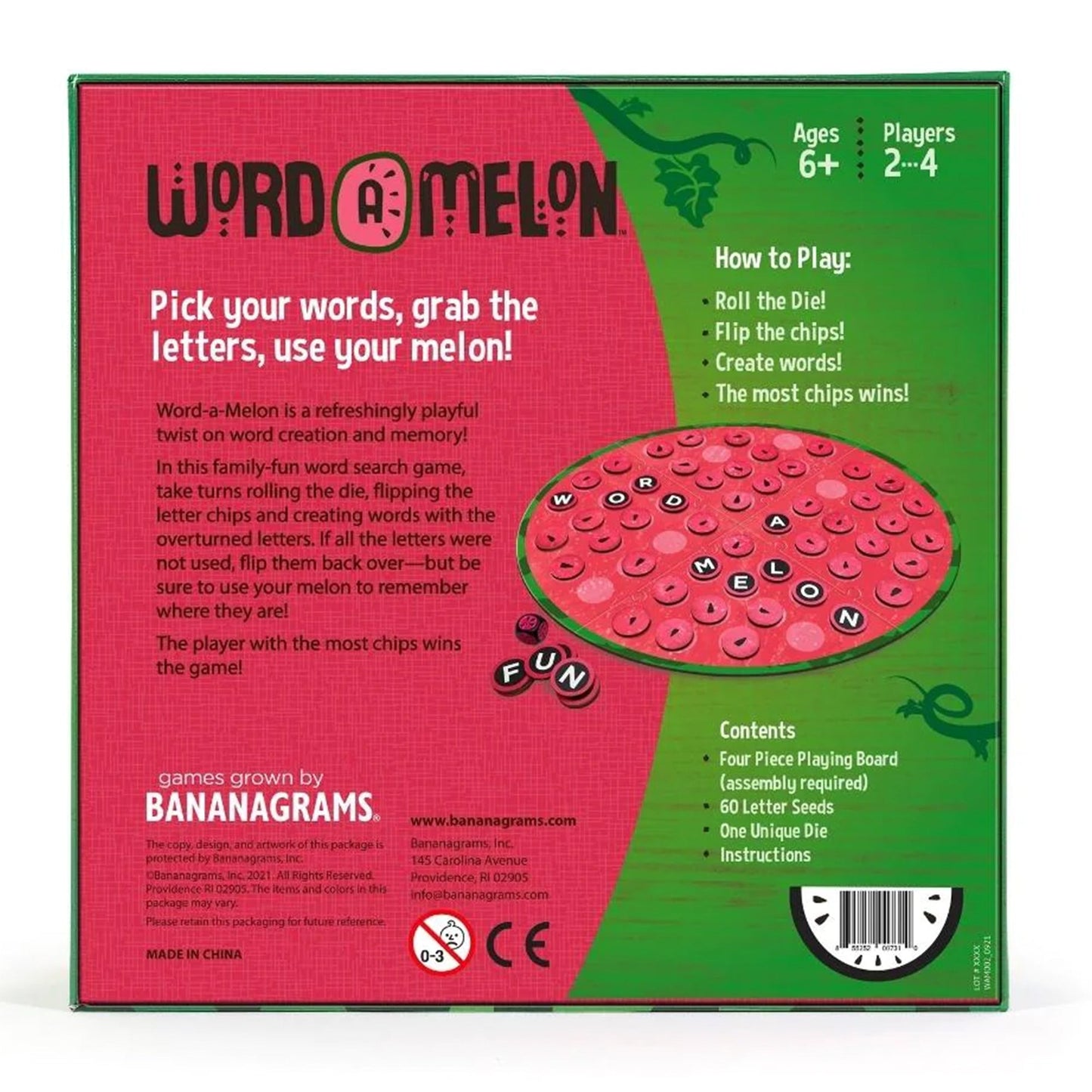 Word-A-Melon Board Game - Trò Chơi Tìm Chữ & Trí Nhớ - Bananagrams