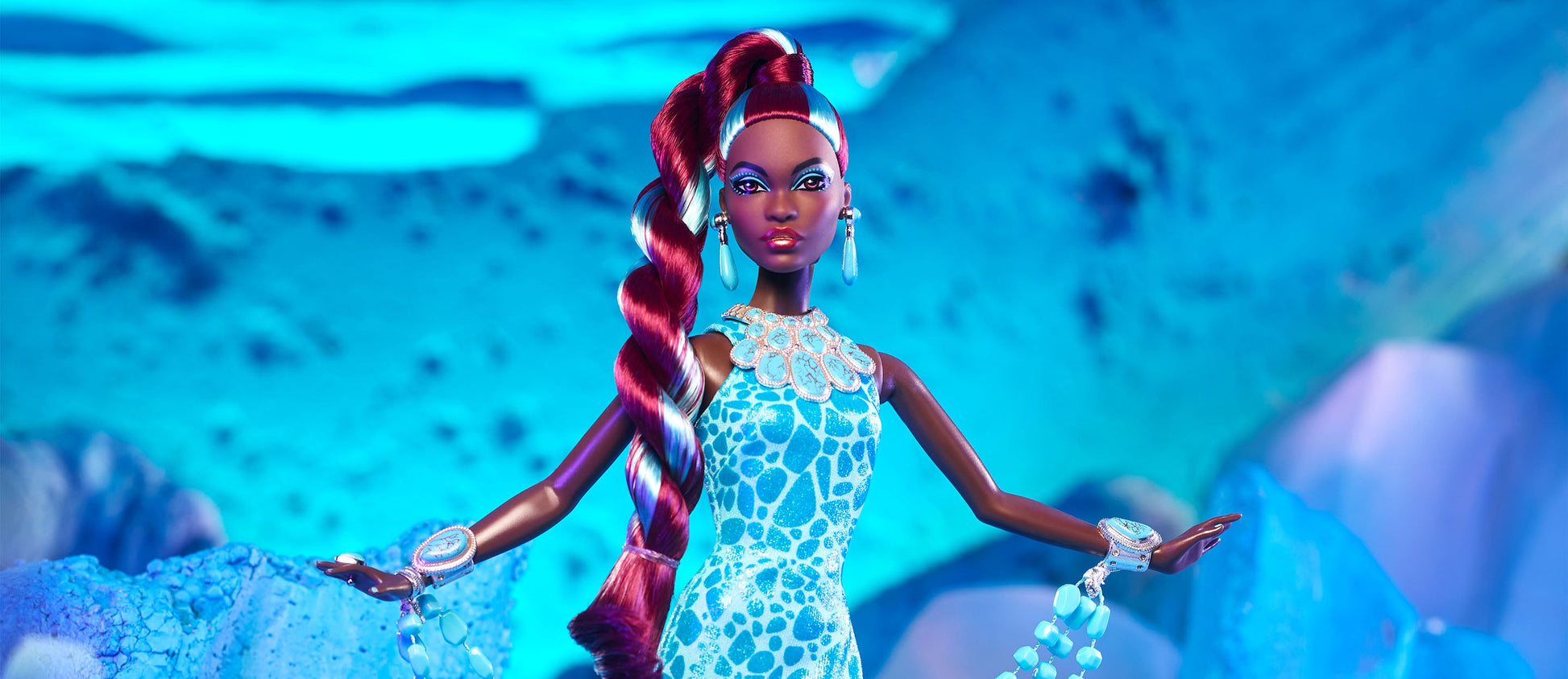 Barbie Fantasy Collection Turquoise Doll - Búp bê Sưu tầm Cao cấp - Mattel Mattel - ảnh 9 - Collectible Doll