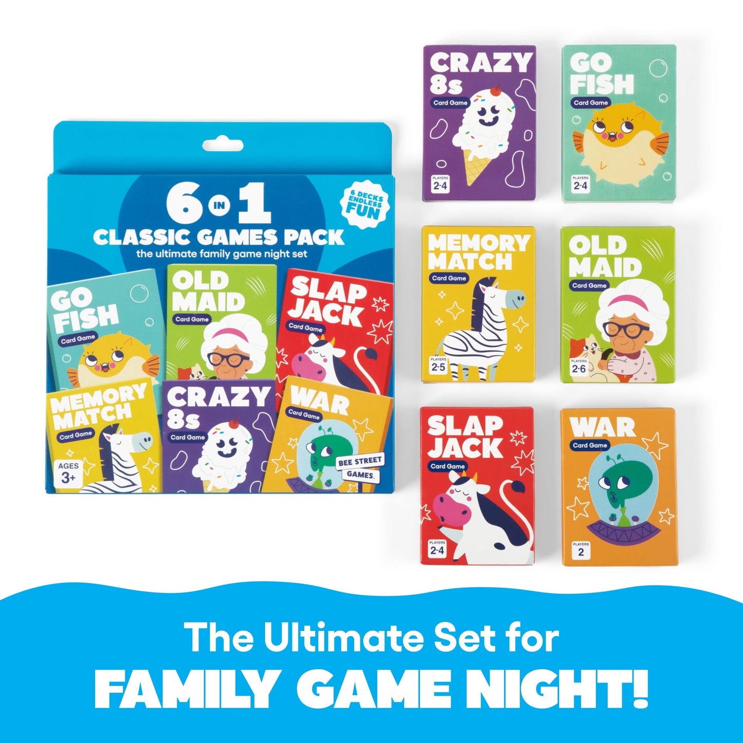 6 in 1 Classic Games Pack from Bee Street Games, By Relatable – The Ul