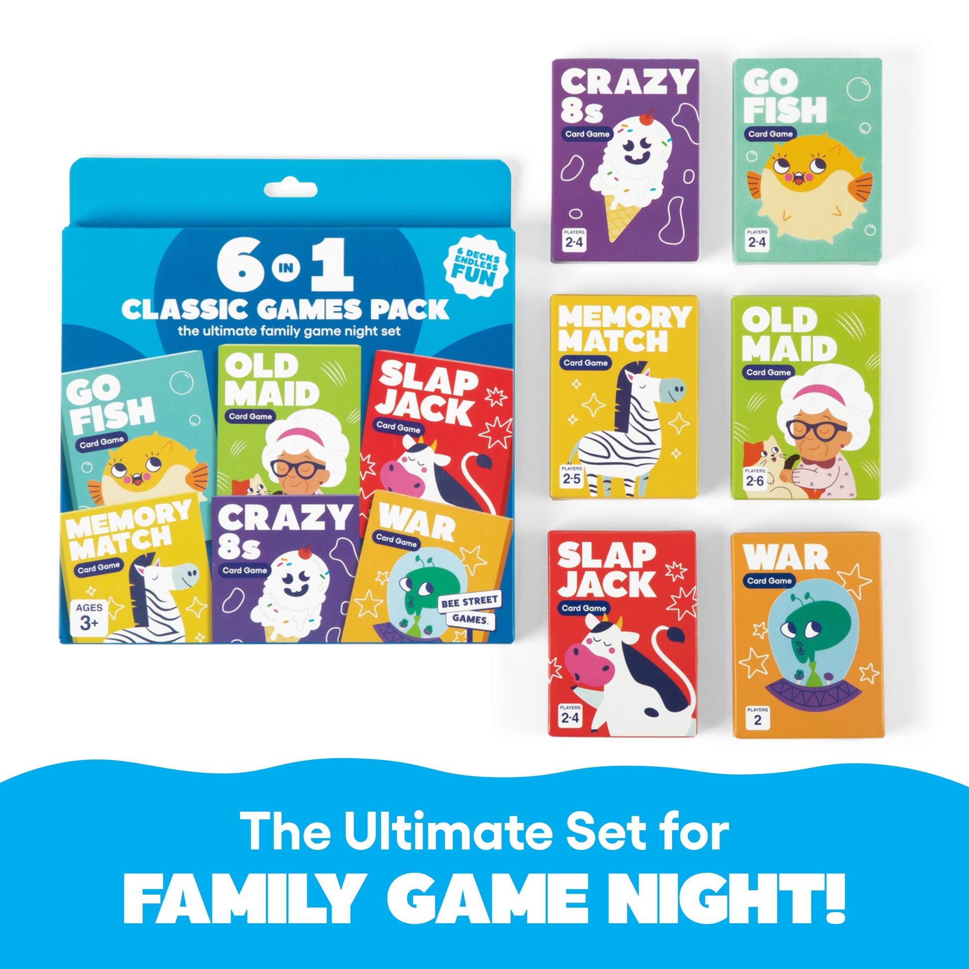 6 in 1 Classic Games Pack from Bee Street Games, By Relatable – The Ul