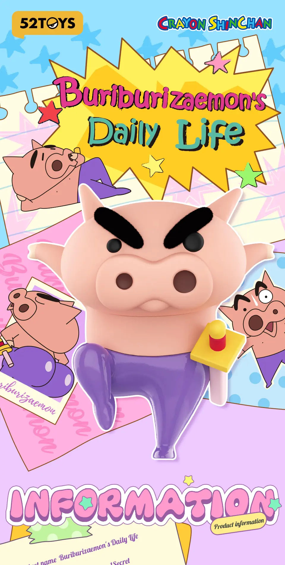 BURIBURIZAEMON'S DAILY LIFE - Mô hình Blind Box Shin Cậu Bé Bút Chì - 52TOYS