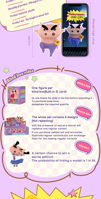 BURIBURIZAEMON'S DAILY LIFE - Mô hình Blind Box Shin Cậu Bé Bút Chì - 52TOYS