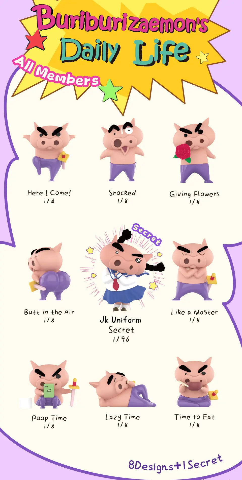 BURIBURIZAEMON'S DAILY LIFE - Mô hình Blind Box Shin Cậu Bé Bút Chì - 52TOYS