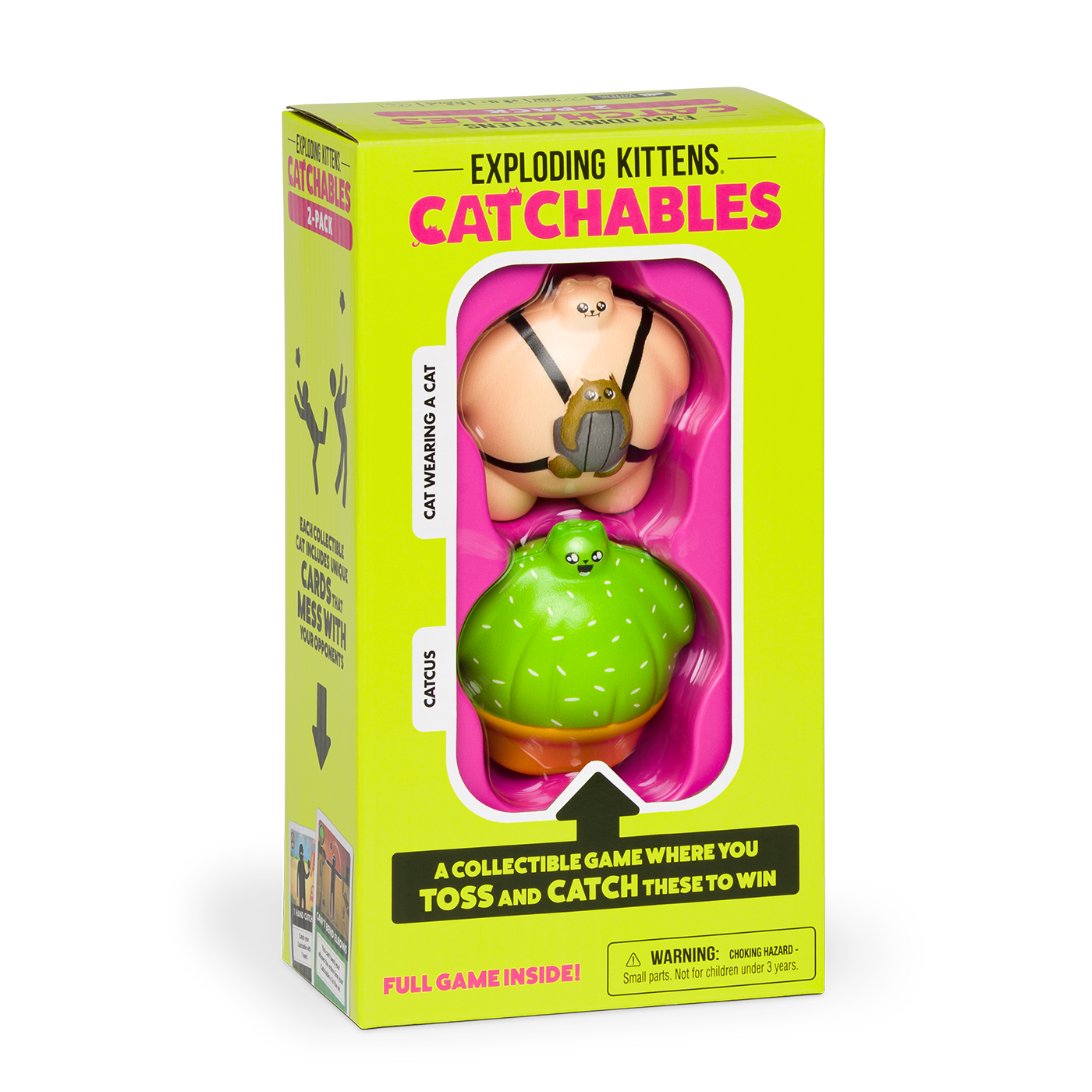 Catchables 2-Pack #2 (Cat-wearing-a-cat & Catcus) - Đồ chơi bắt mèo Squishy và Thẻ bài hành động - Exploding Kittens