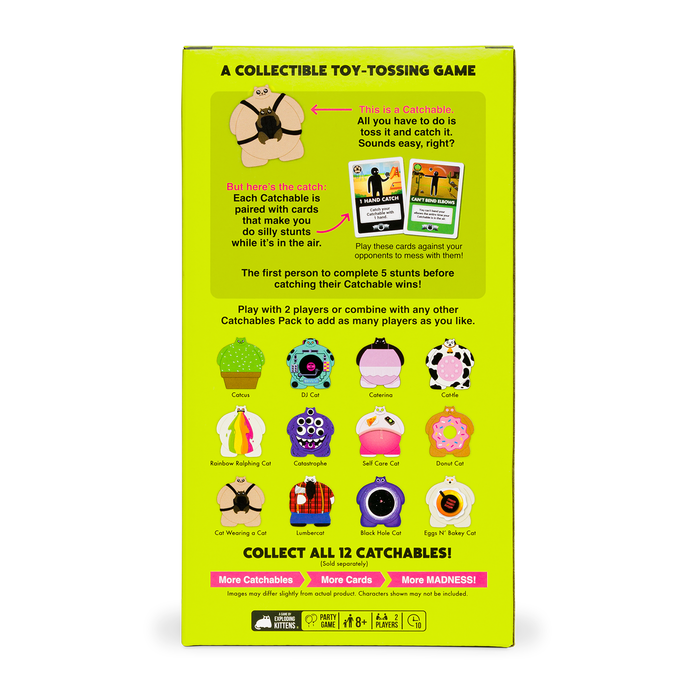 Catchables 2-Pack #2 (Cat-wearing-a-cat & Catcus) - Đồ chơi bắt mèo Squishy và Thẻ bài hành động - Exploding Kittens