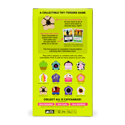 Catchables 2-Pack #2 (Cat-wearing-a-cat & Catcus) - Đồ chơi bắt mèo Squishy và Thẻ bài hành động - Exploding Kittens