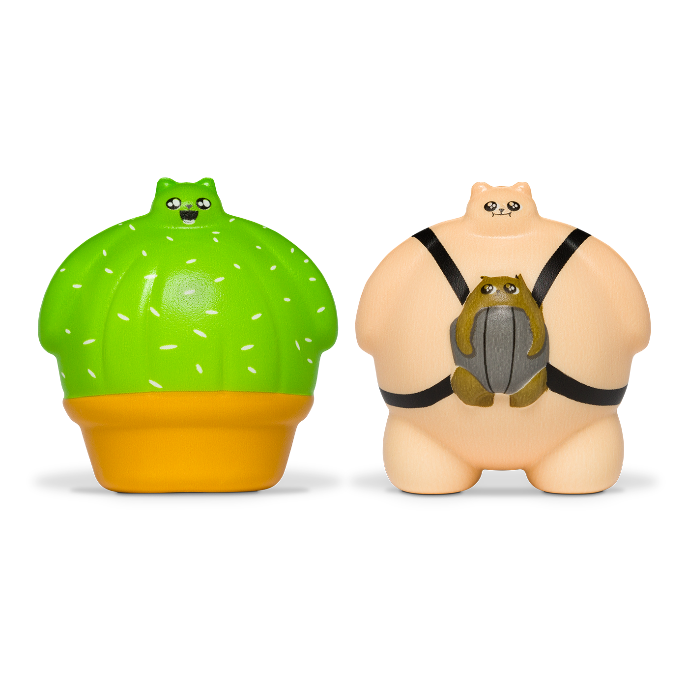 Catchables 2-Pack #2 (Cat-wearing-a-cat & Catcus) - Đồ chơi bắt mèo Squishy và Thẻ bài hành động - Exploding Kittens