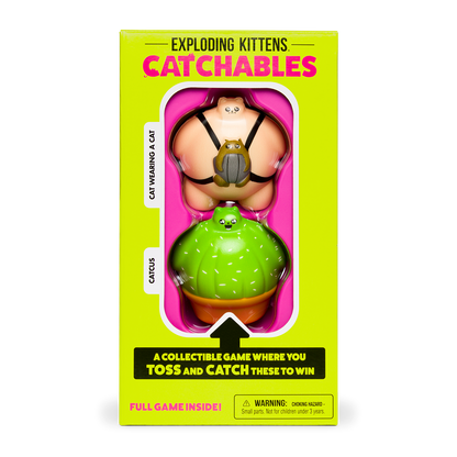 Catchables 2-Pack #2 (Cat-wearing-a-cat & Catcus) - Đồ chơi bắt mèo Squishy và Thẻ bài hành động - Exploding Kittens
