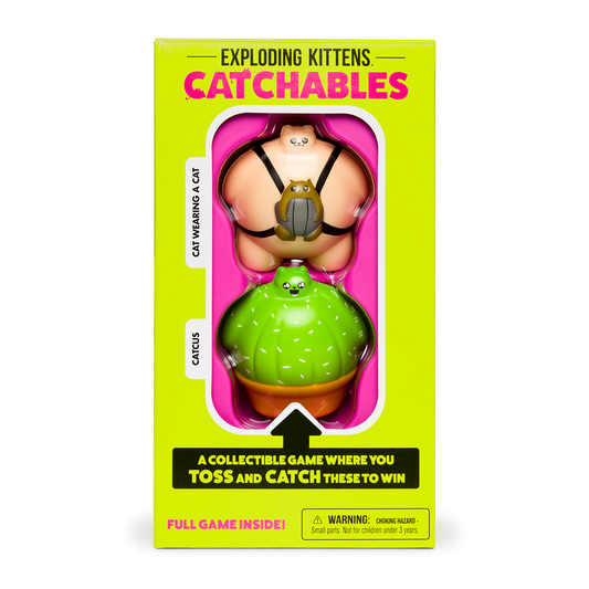 Catchables 2-Pack #2 (Cat-wearing-a-cat & Catcus) - Đồ chơi bắt mèo Squishy và Thẻ bài hành động - Exploding Kittens