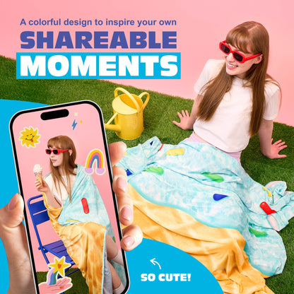Cozy Concepts Co. Ice Cream Cooling Blanket - Chăn Làm Mát Mùa Hè Họa Tiết Kem - Relatable - Hình ảnh bổ sung 5