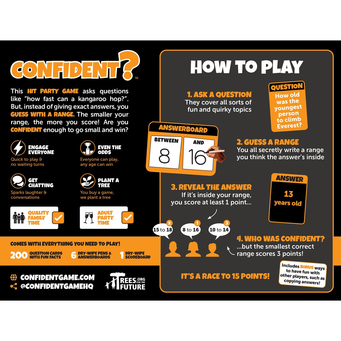 Confident? The Guess-A-Range Trivia Party Game - Board game đố vui đoán khoảng số - Confident Games