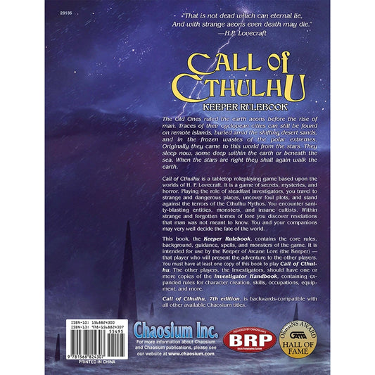 Call Of Cthulhu RPG 7th Edition Keeper Rulebook