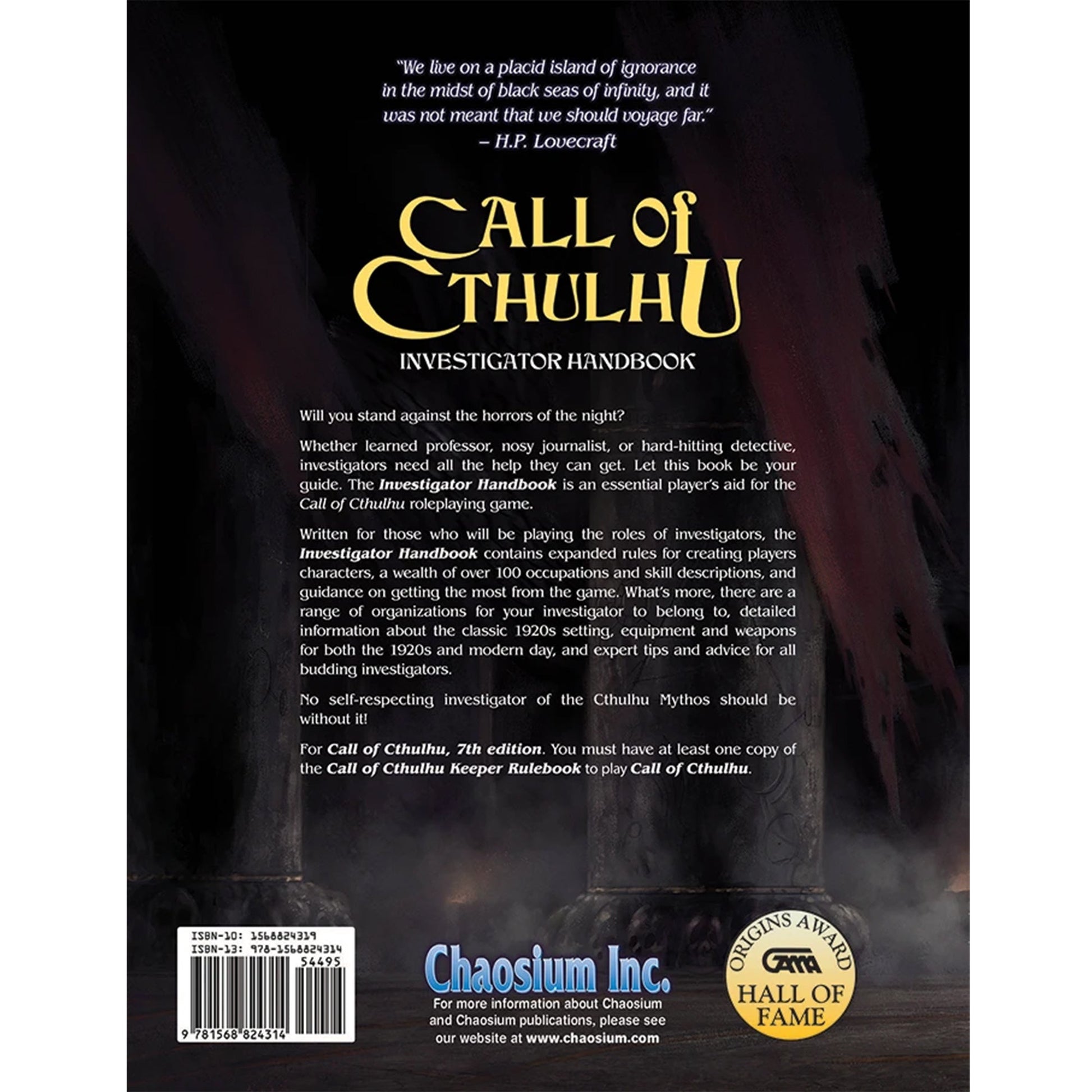 Call Of Cthulhu RPG 7th Edition Investigator Handbook