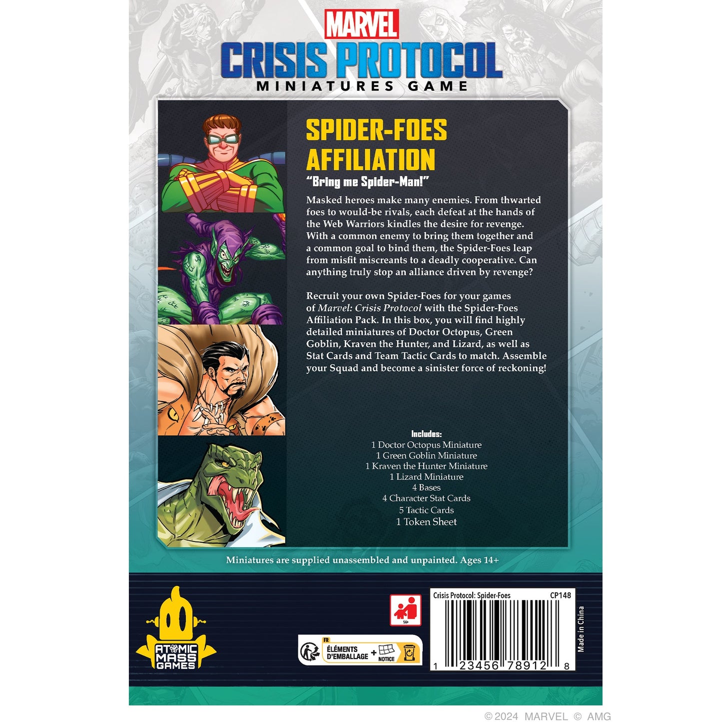 Marvel: Crisis Protocol – Spider-Foes Affiliation Pack - Bộ Mô Hình Chiến Thuật - Atomic Mass Games