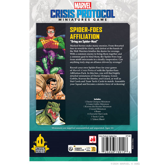 Marvel: Crisis Protocol – Spider-Foes Affiliation Pack - Bộ Mô Hình Chiến Thuật - Atomic Mass Games