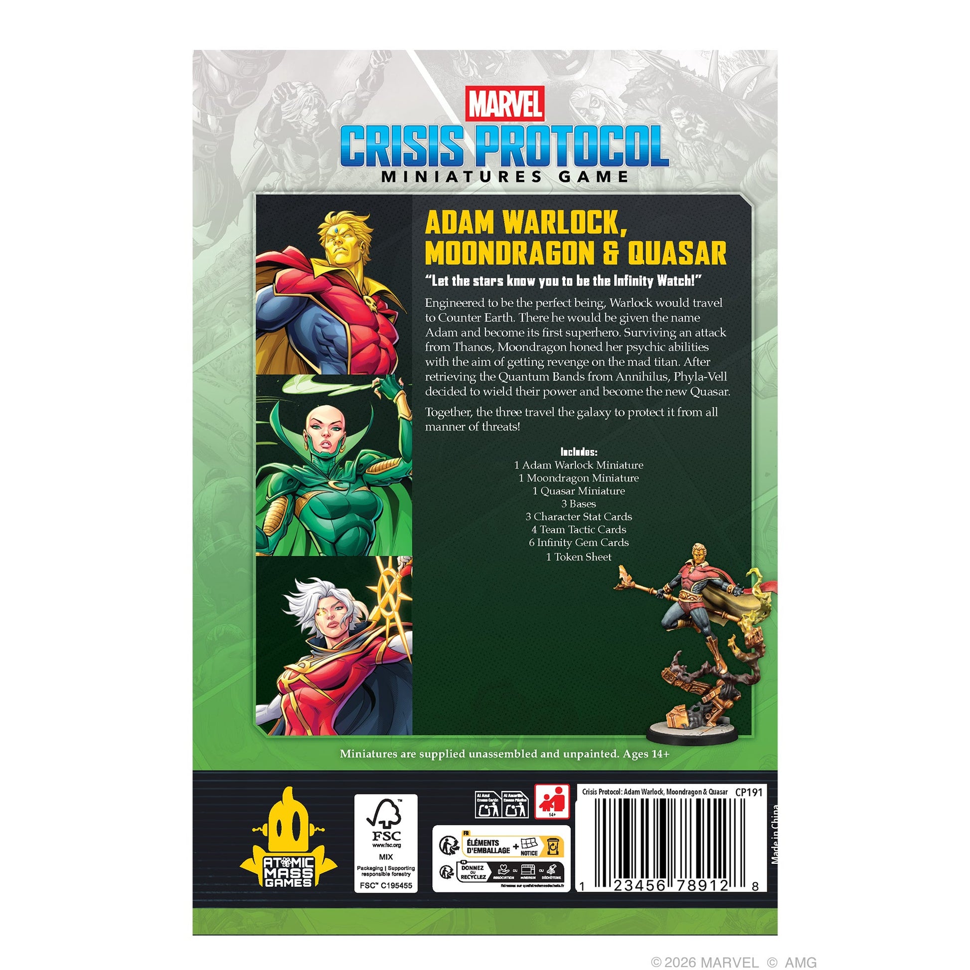 Marvel: Crisis Protocol – Adam Warlock, Moondragon & Quasar | Board Game Chiến Thuật | Atomic Mass Games - Hình ảnh chi tiết 2