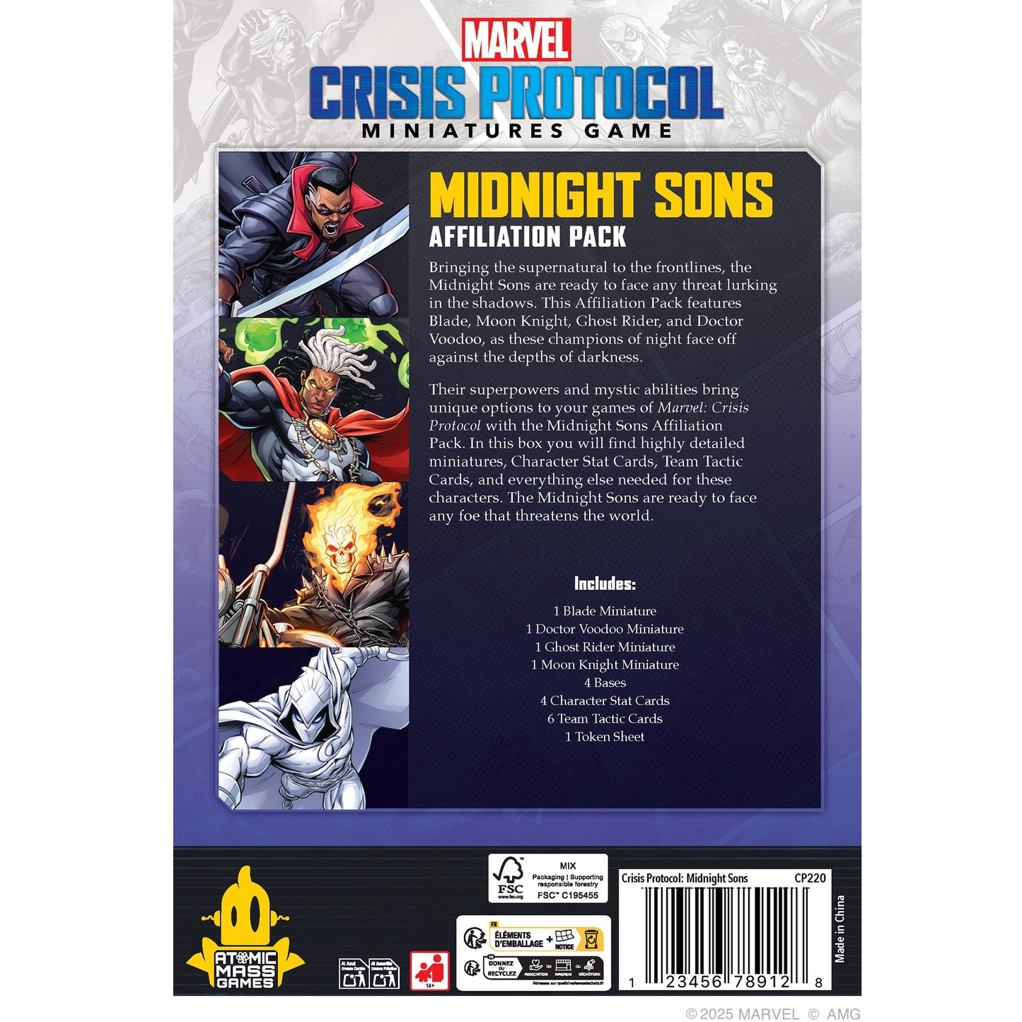 Marvel: Crisis Protocol - Midnight Sons Affiliation Pack | Board Game Chiến Thuật | Atomic Mass Games