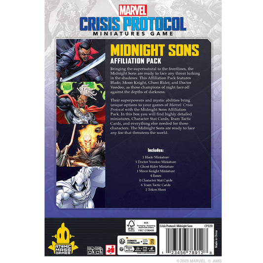 Marvel: Crisis Protocol - Midnight Sons Affiliation Pack | Board Game Chiến Thuật | Atomic Mass Games