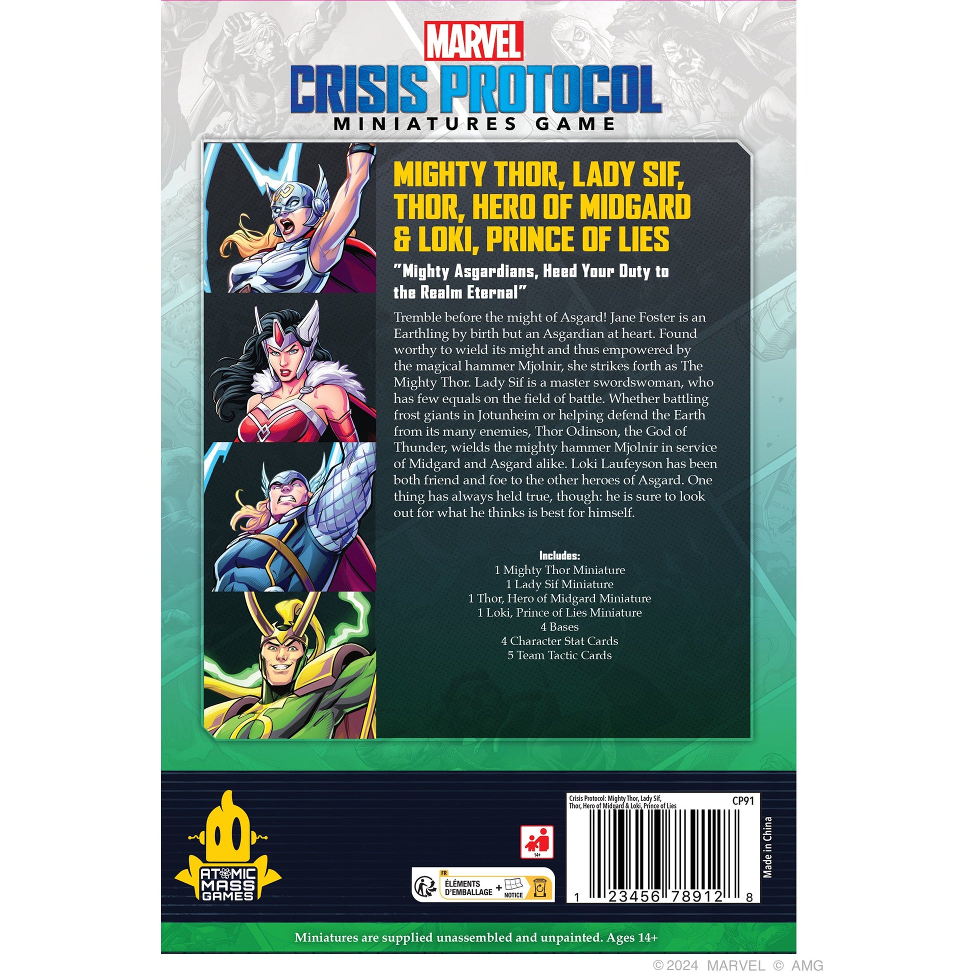 Marvel: Crisis Protocol – Mighty Thor, Lady Sif, Thor, Hero of Midgard & Loki, Prince of Lies | Bộ Mô Hình Board Game Chiến Thuật | Atomic Mass Games - Hình ảnh chi tiết 2