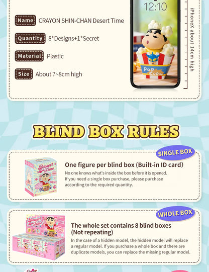 CRAYON SHIN-CHAN DESERT TIME - Mô hình Blind Box Hộp mù Shin Cậu Bé Bút Chì - 52TOYS