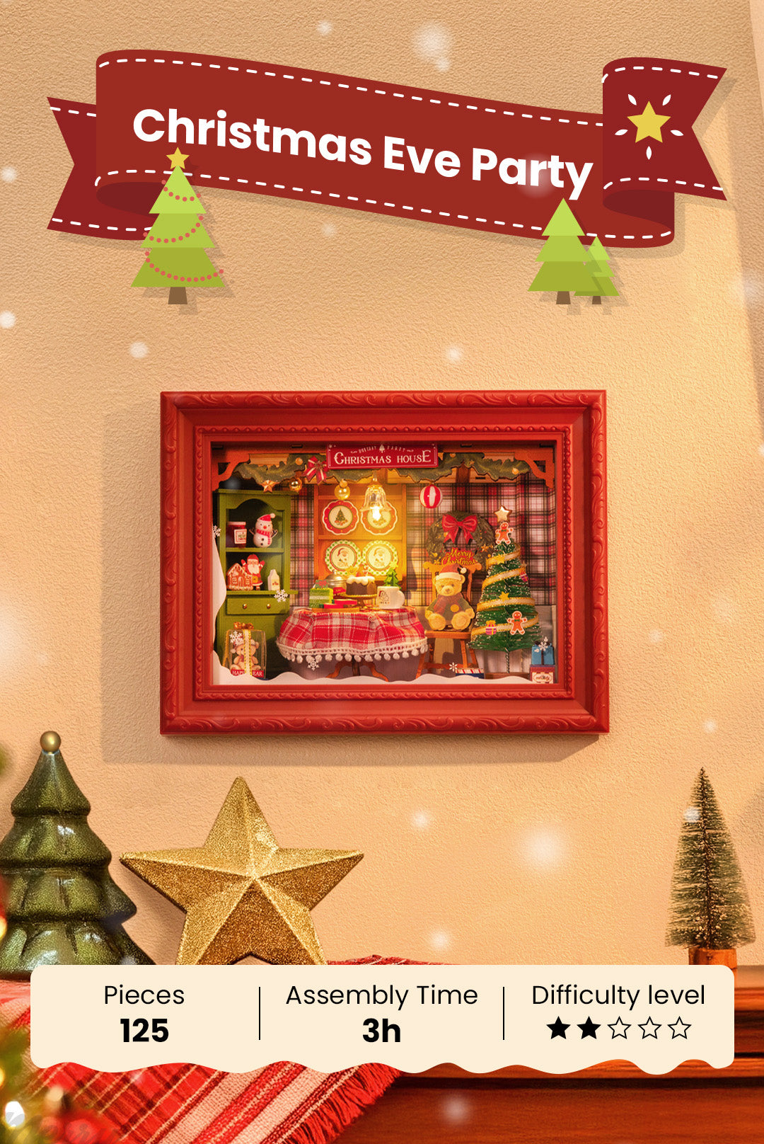 Rolife 3D Wooden Puzzle - Christmas Eve Party DP005 - Mô hình gỗ 3D Khung tranh Giáng sinh - Rolife DP005