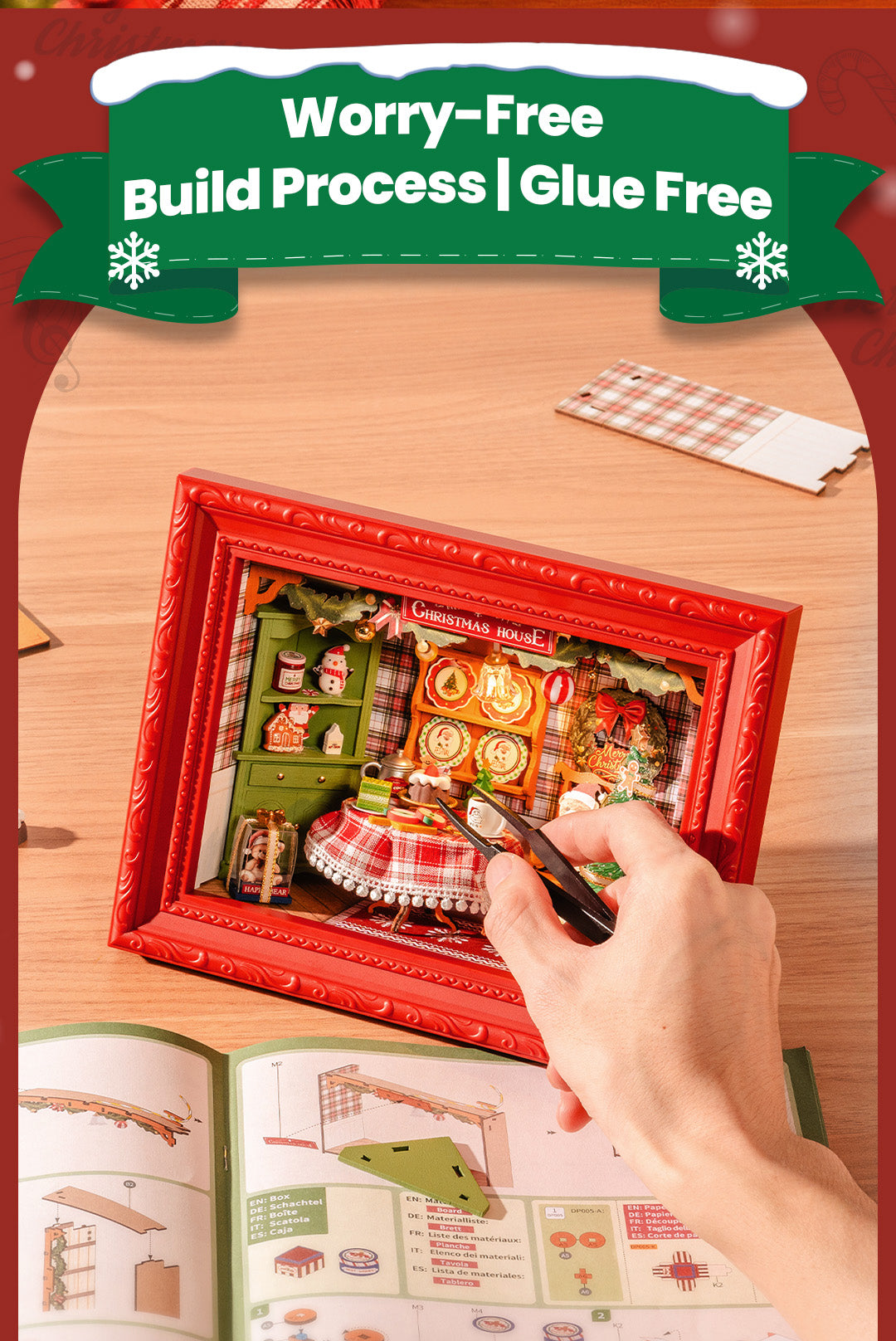 Rolife 3D Wooden Puzzle - Christmas Eve Party DP005 - Mô hình gỗ 3D Khung tranh Giáng sinh - Rolife DP005