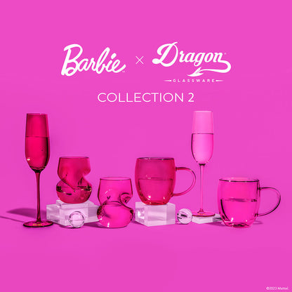 Barbie™ X Dragon Glassware® Stemless Wine Glasses | Bộ 2 Ly Rượu Vang Pha Lê Cao Cấp | Dragon Glassware