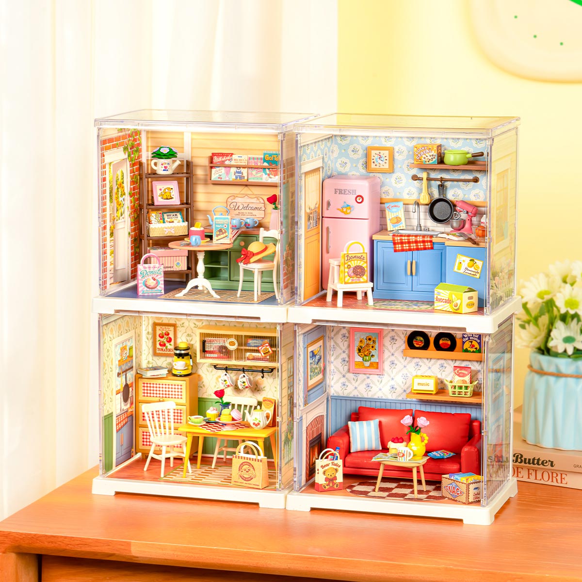 Rolife Country Blue Lounge Mini Super Creator DIY Miniature House DWS05B - Mô hình nhà gỗ DIY tí hon - Rolife