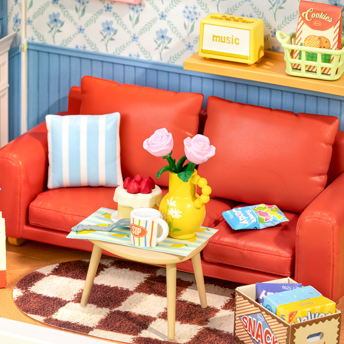 Rolife Country Blue Lounge Mini Super Creator DIY Miniature House DWS05B - Mô hình nhà gỗ DIY tí hon - Rolife