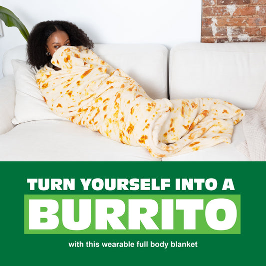 Burrito Comfort Blanket - Chăn Quấn Hình Bánh Tortilla 65 inch - Cozy Concepts Co. - Hình ảnh chi tiết 2