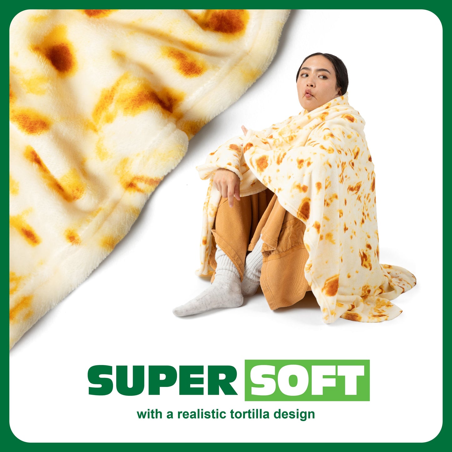 Burrito Comfort Blanket - Chăn Quấn Hình Bánh Tortilla 65 inch - Cozy Concepts Co. - Góc nhìn khác 3