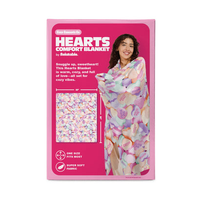 Cozy Concepts Co. Hearts Comfort Blanket - Chăn Nhung Siêu Mềm Họa Tiết Trái Tim - Relatable - Hình ảnh bổ sung 4