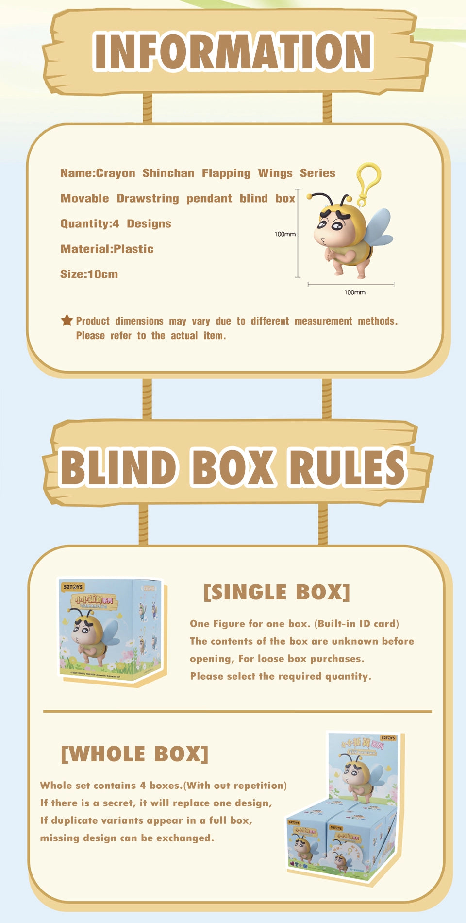 CRAYON SHINCHAN FLAPPING WINGS - Mô hình Blind Box Shin Cậu Bé Bút Chì - 52TOYS