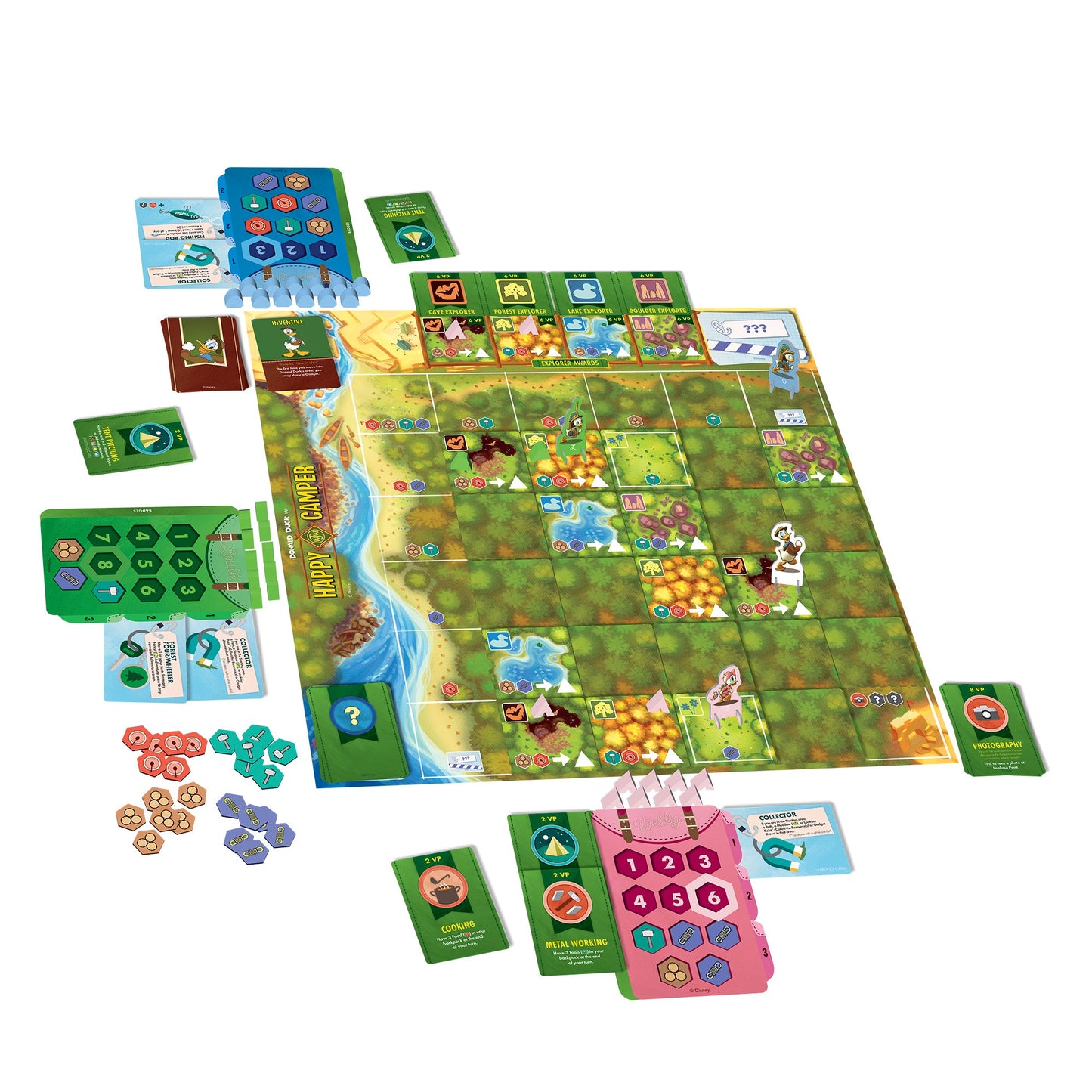 Donald Duck in Happy Camper Board Game - Trò chơi Board Game phiêu lưu cắm trại - Disney