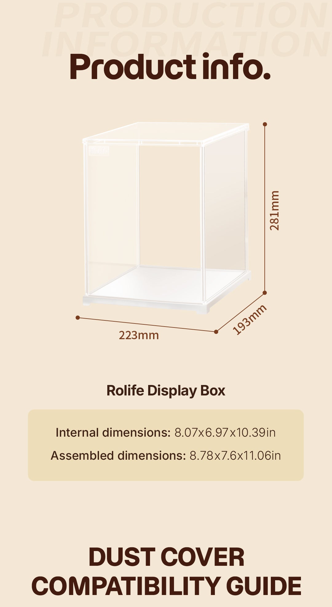 Rolife Clear Display Case Portrait Size M DF05L - Hộp trưng bày trong suốt cho Book Nook - Rolife
