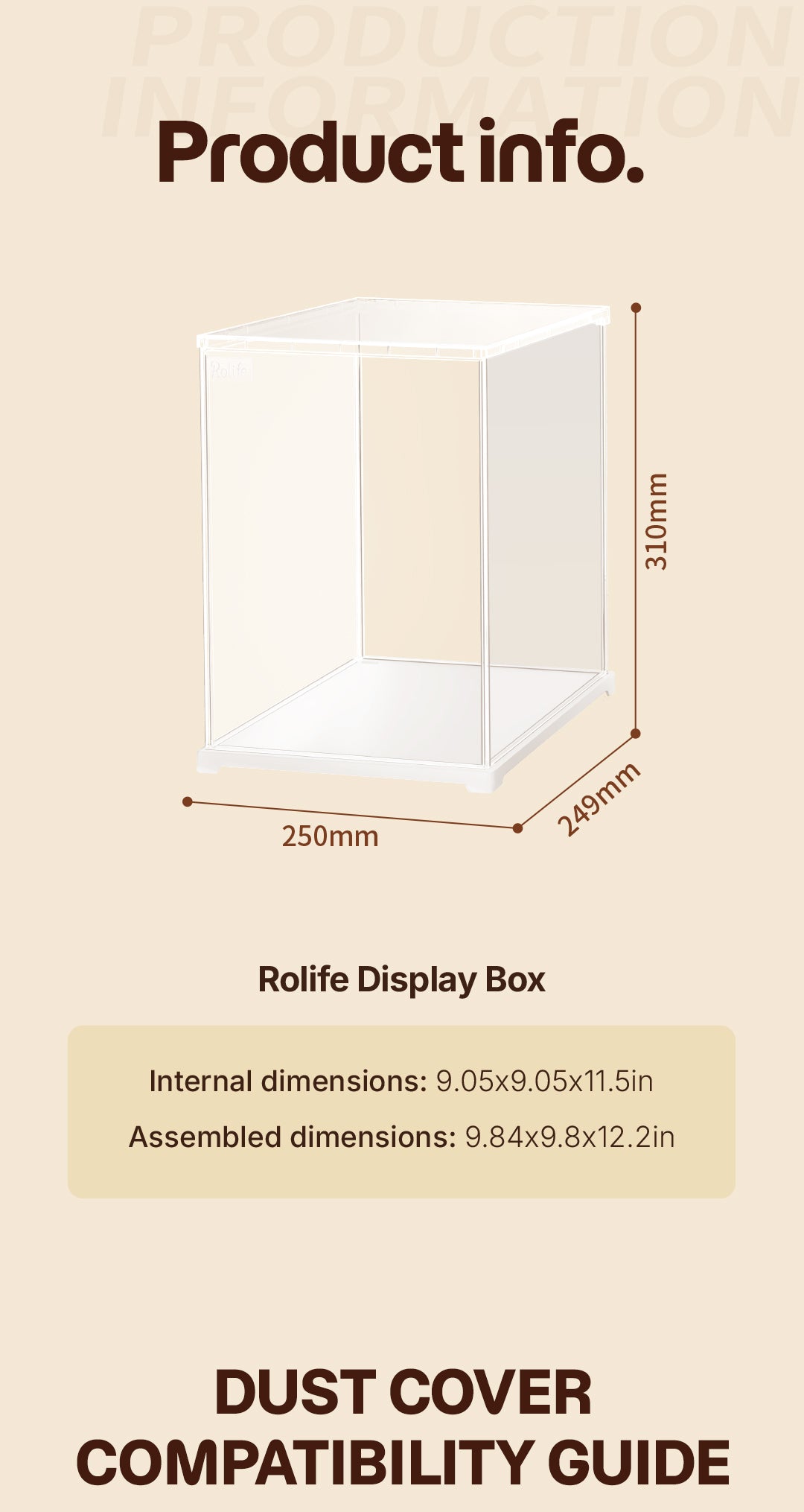 Rolife Acrylic Protection Cover – Portrait Size L - Hộp mica trưng bày mô hình - Rolife DF06L