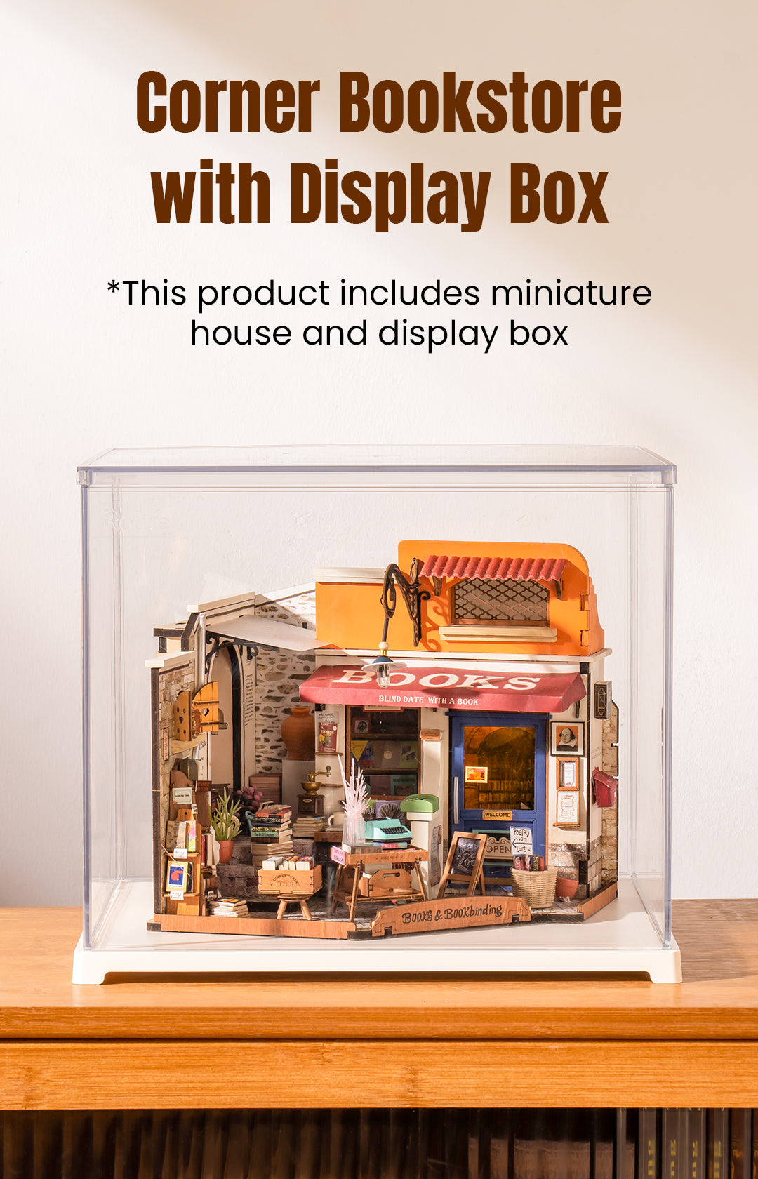 Rolife Corner Bookstore Miniature House (DG164) - Mô hình nhà gỗ DIY Tiệm sách - Rolife