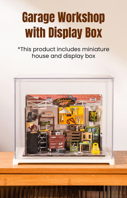 Rolife Garage Workshop DG165 with Display Box DF03L - Mô hình nhà gỗ tí hon - Rolife