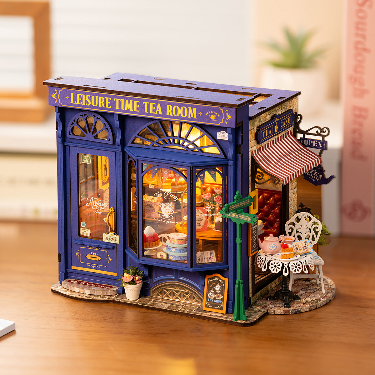 Rolife Leisure Time Tea Room DIY Miniature House DG171 - Mô hình nhà gỗ tí hon tự lắp ráp - Rolife
