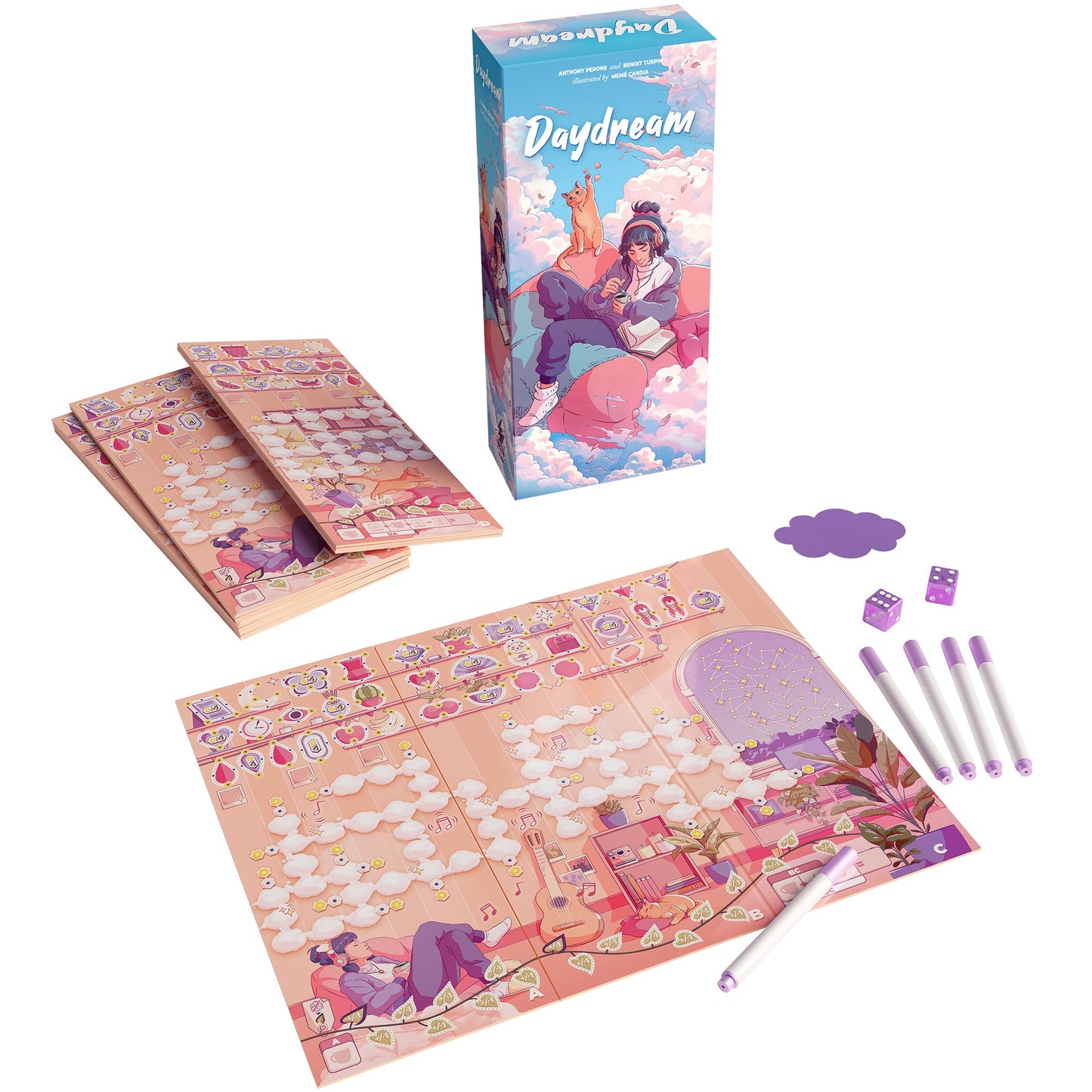 Daydream Board Game - Trò chơi xúc xắc Roll-and-Write - Asmodee - Góc nhìn khác 3