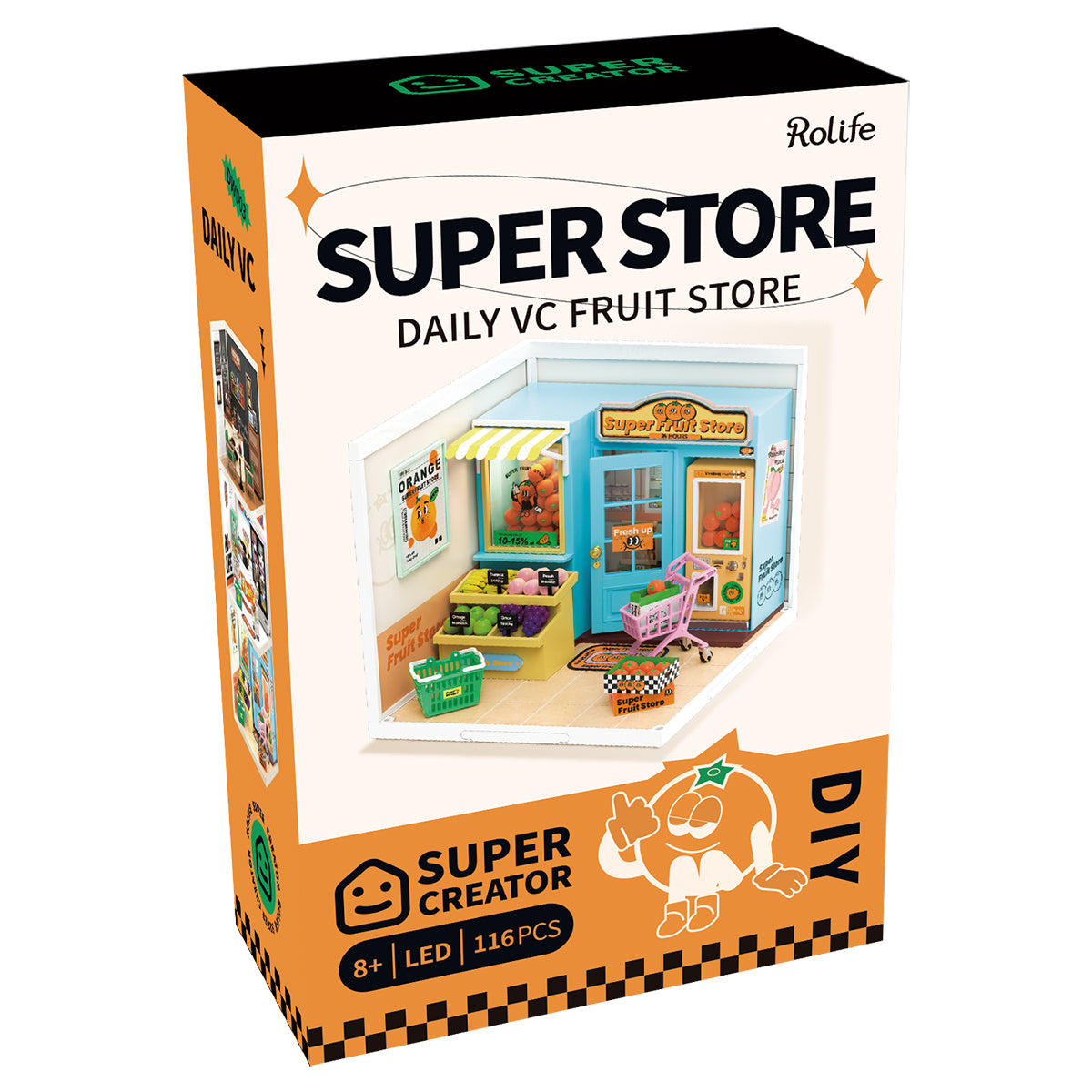 Rolife Super Fruit Store Super Creator Miniature House DW003 - Mô hình nhà búp bê mini nhựa lắp ráp DIY - Rolife