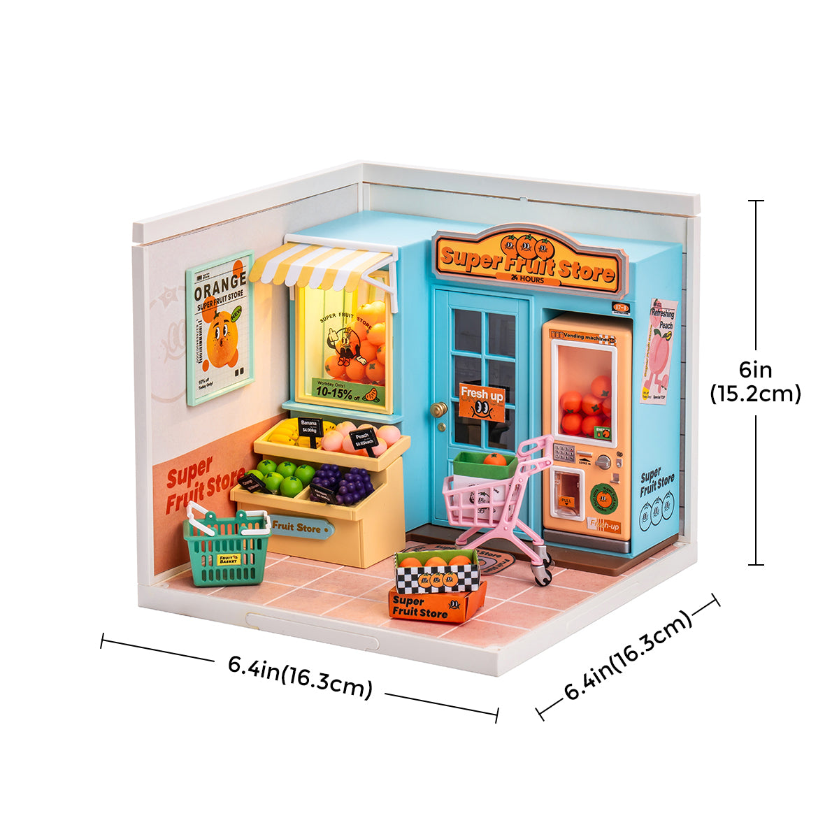 Rolife Super Fruit Store Super Creator Miniature House DW003 - Mô hình nhà búp bê mini nhựa lắp ráp DIY - Rolife