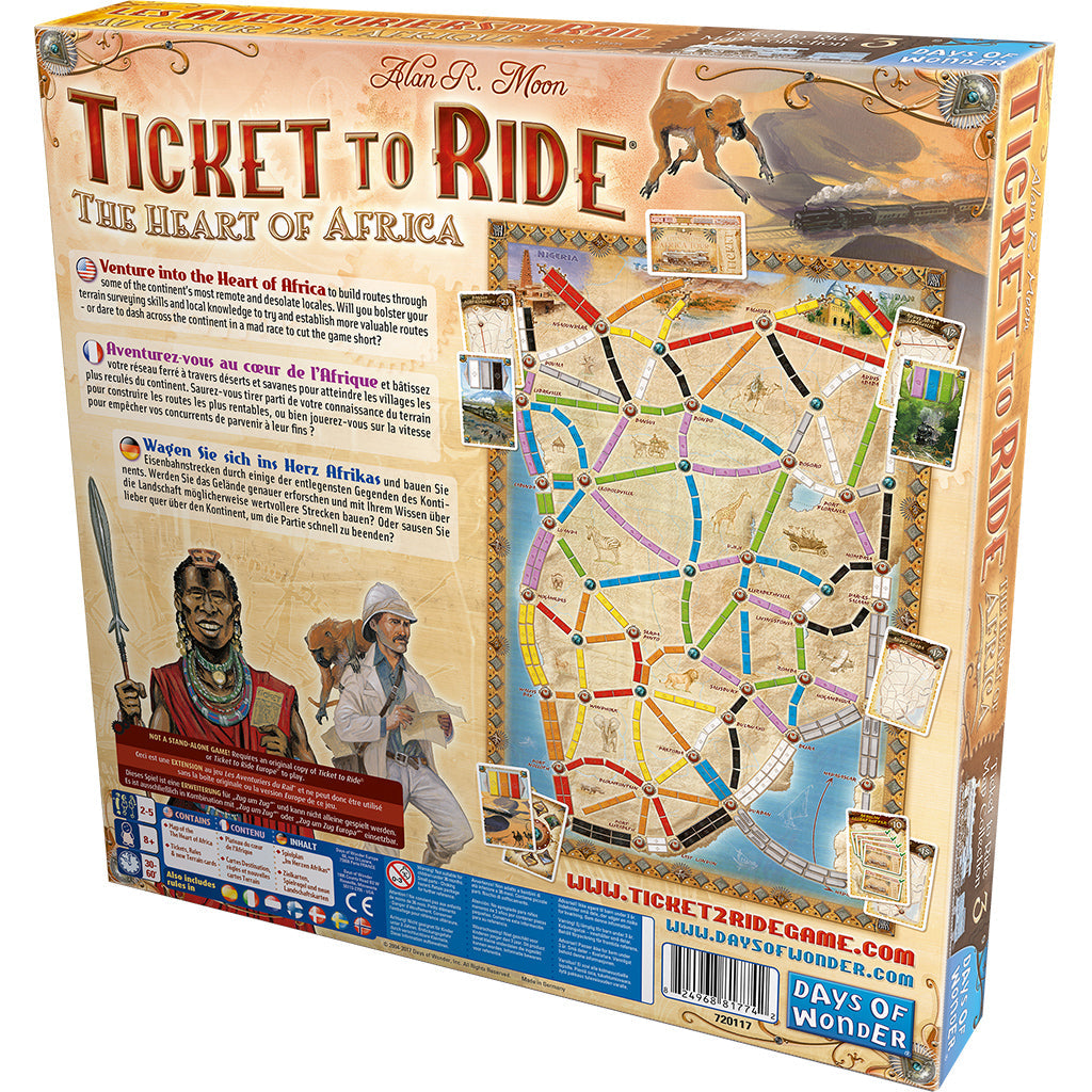 Ticket to Ride: The Heart of Africa - Bản Mở Rộng Board Game Chiến Thuật - Days of Wonder
