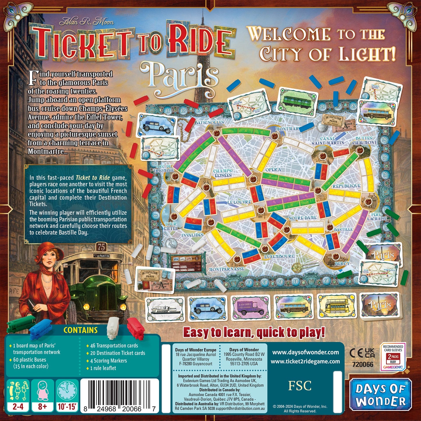 Ticket to Ride Paris - Board Game Chiến Thuật Xây Dựng Tuyến Đường - Days of Wonder