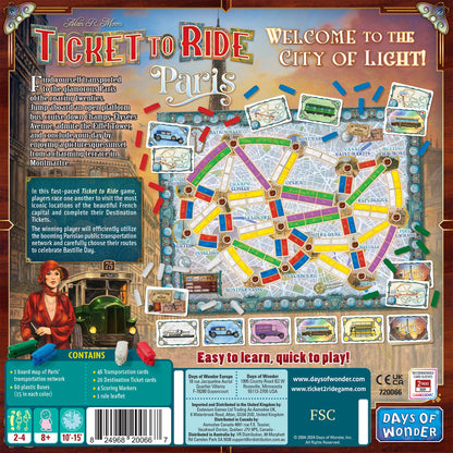 Ticket to Ride Paris - Board Game Chiến Thuật Xây Dựng Tuyến Đường - Days of Wonder