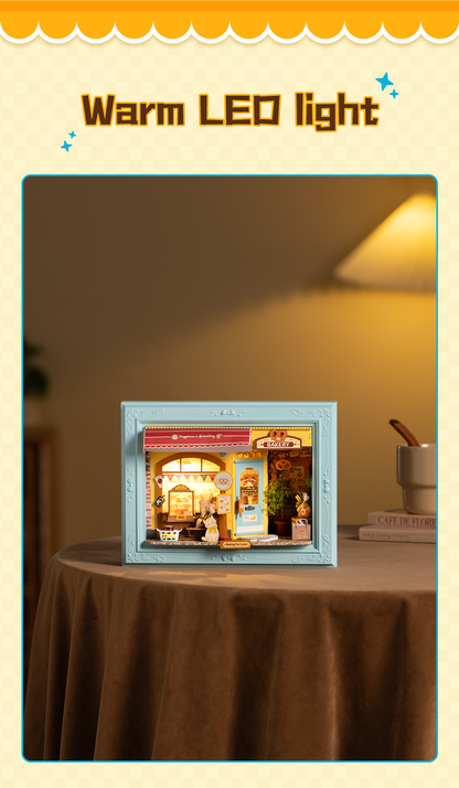 Rolife Fluffy Cat Bakery 3D Wooden Puzzle DP001 - Mô hình gỗ 3D lắp ráp có đèn LED - Rolife