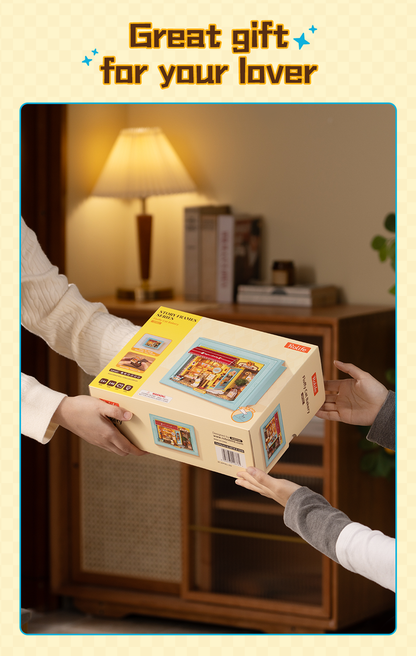 Rolife Fluffy Cat Bakery 3D Wooden Puzzle DP001 - Mô hình gỗ 3D lắp ráp có đèn LED - Rolife