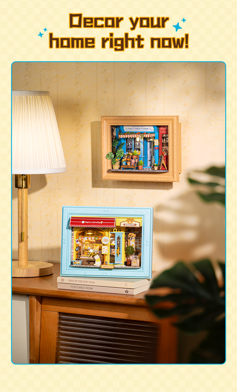 Rolife Fluffy Cat Bakery 3D Wooden Puzzle DP001 - Mô hình gỗ 3D lắp ráp có đèn LED - Rolife